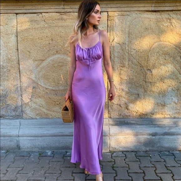 Last 1🔥 NWT Zara lilac purple satin dress - Picture 11 of 14